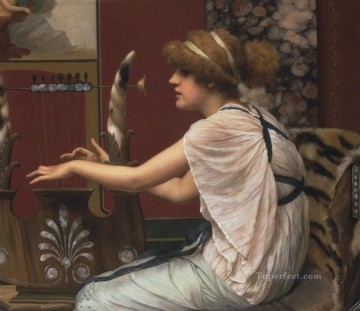 竪琴を奏でるエラート 新古典主義の淑女ジョン・ウィリアム・ゴッドワード Oil Paintings